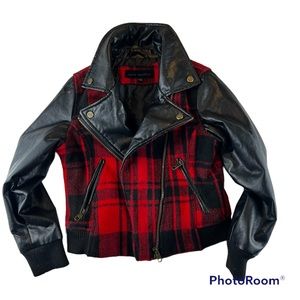 Steve Madden Plaid Black Moto Faux Leather